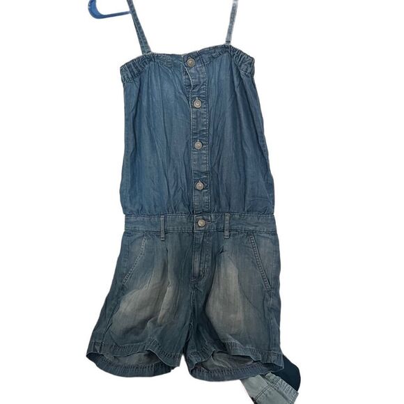 UJ small denim chambray jumper romper blue - Picture 1 of 3